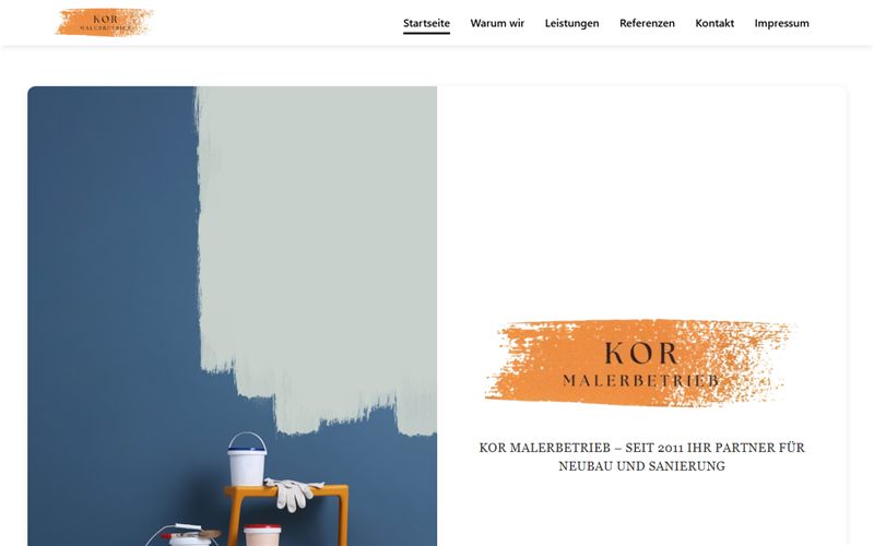 Webseite KOR Malerbetrieb